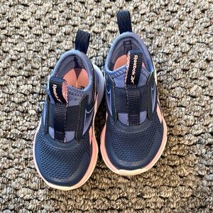Reebok Kids Navy and Pink Slip-On Sneakers